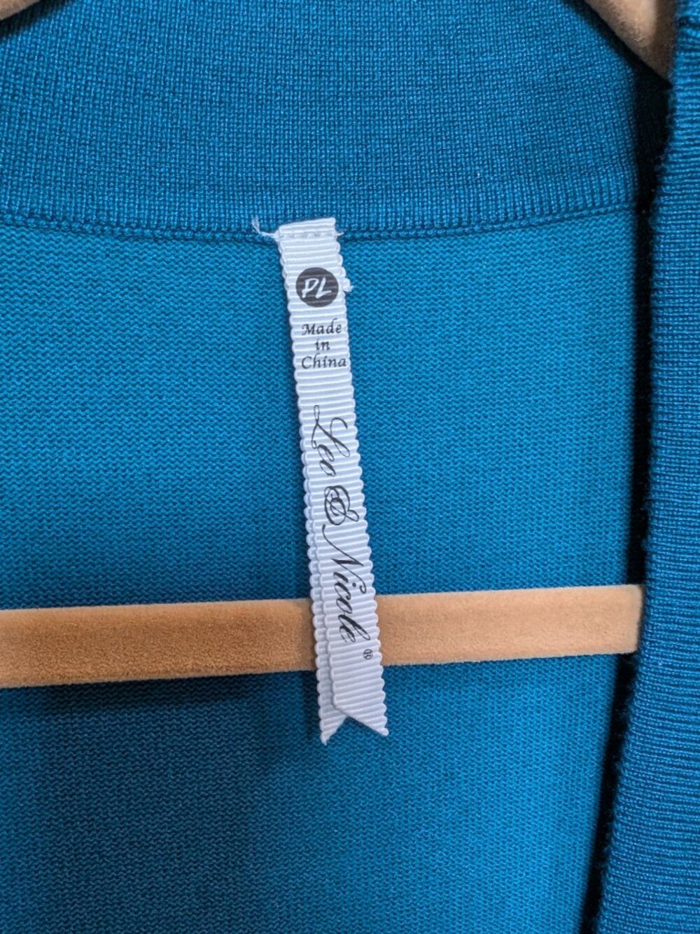 TEAL Open Front Cardigan Leo&Nicole Sz PL 3/4 Sleeve - Picture 3 of 7